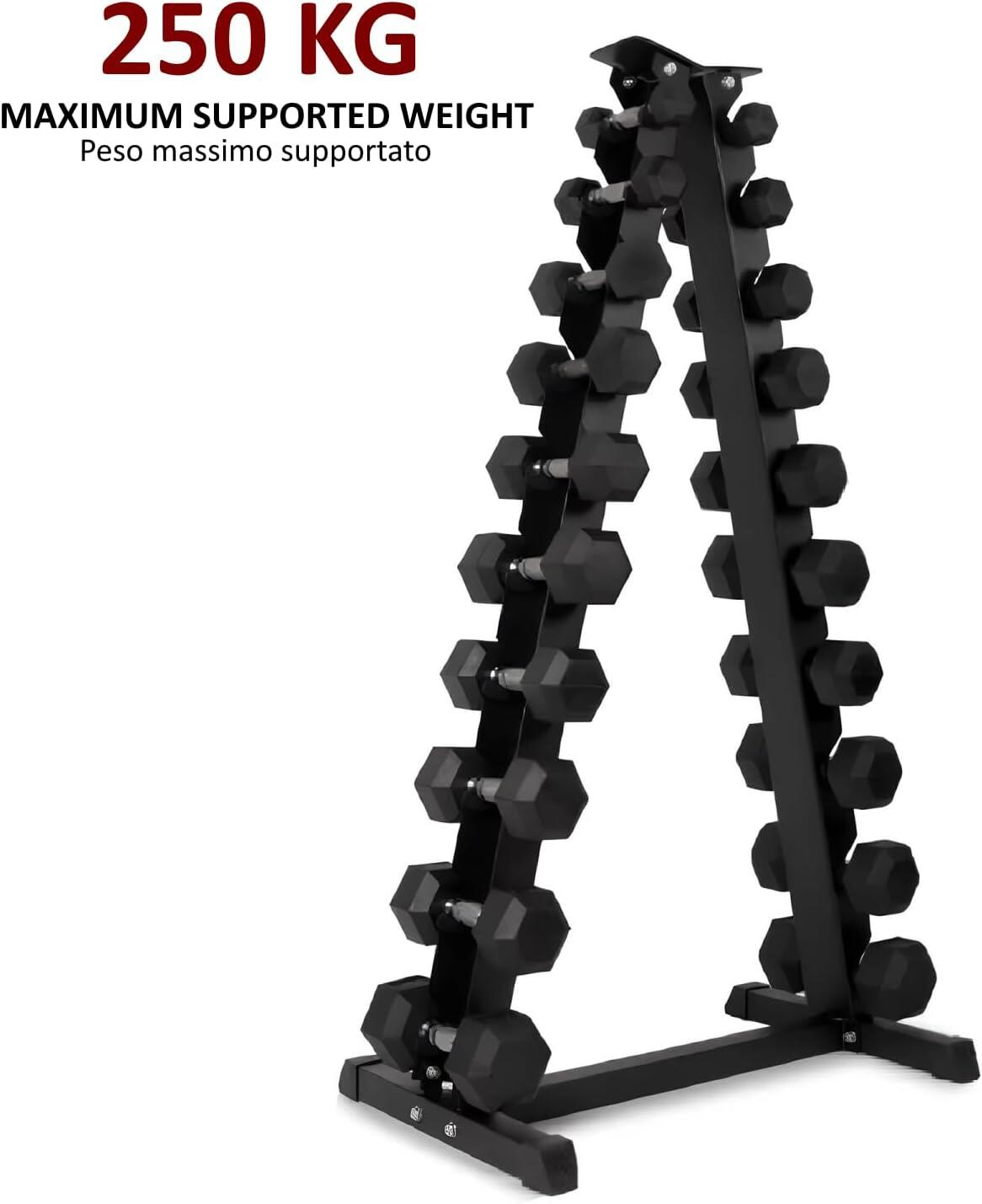 Support d'Haltères Pyramide - Rack de Rangement pour Poids en Acier FF 4/5