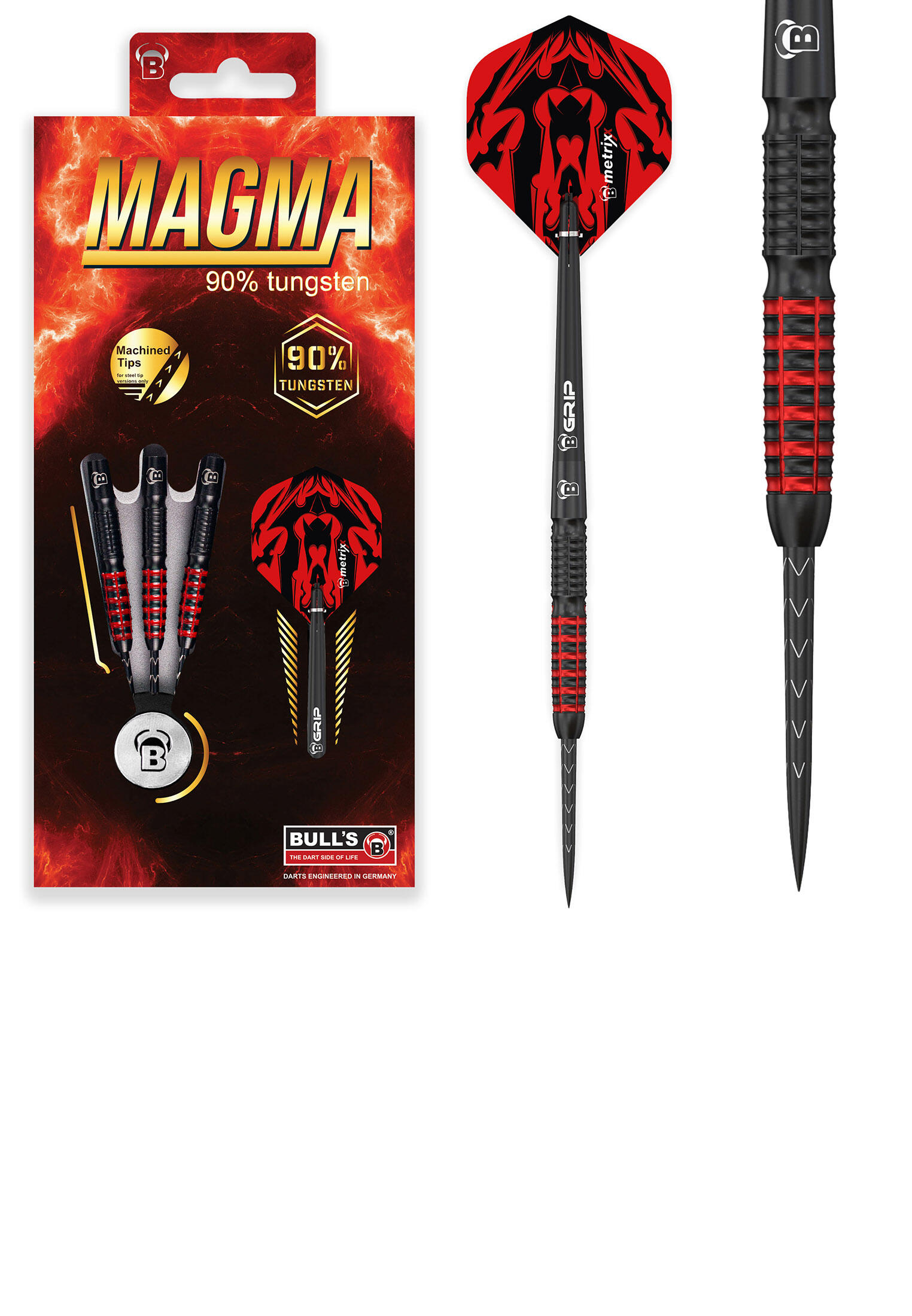 Darts Steeldarts unisex - Magma Dartpfeile 90% Tungsten Darts-Set Profi 1/5