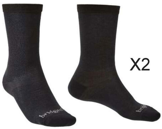 Base Layer Coolmax Liner Wandelsok (2 Paar) Heren Synthetische sokken Black