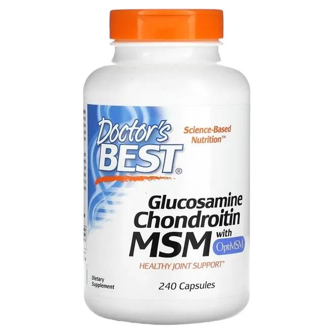 Glukozamina Chondroityna MSM + OptiMSM Doctor's Best 240 kapsułek