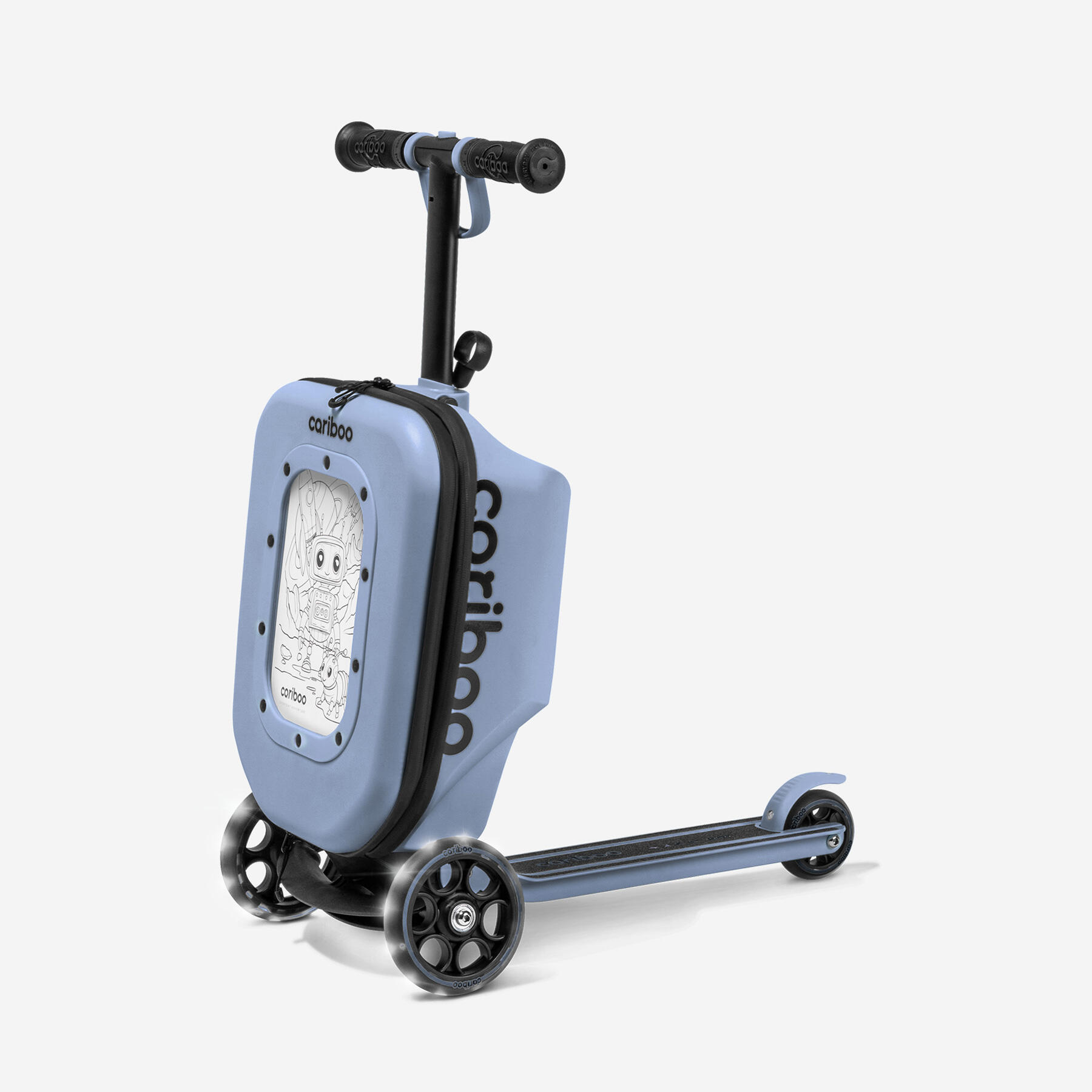 Trotinete de três rodas com mala Cariboo iTravel (azul) -4969 4/8