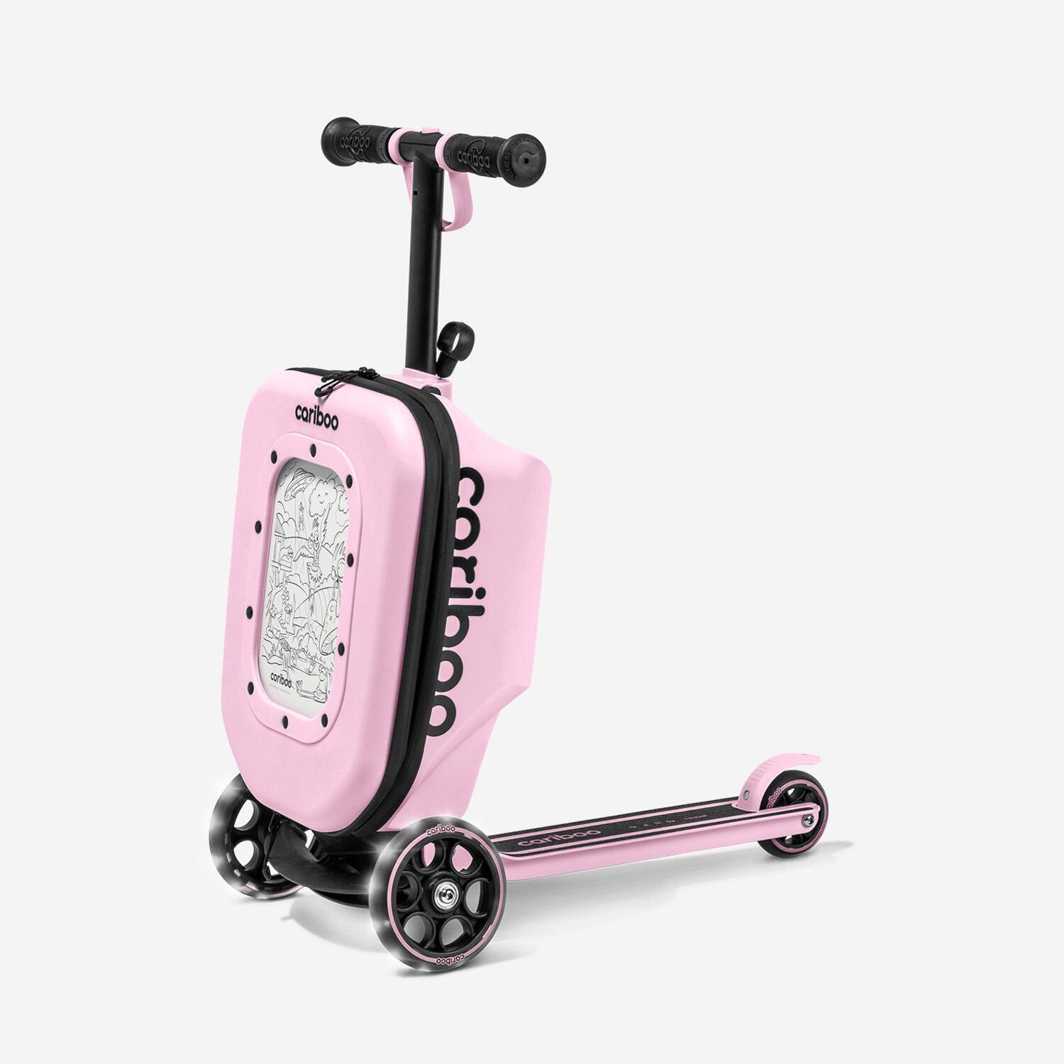 CARIBOO Dreirad-Roller mit Koffer Cariboo iTravel (rosa) – 4983