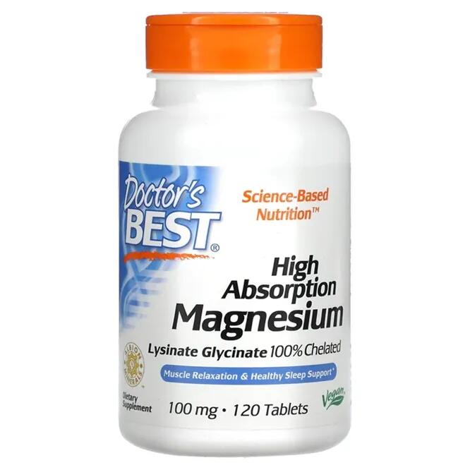 Chelat Magnezu 100mg High Absorption Magnesium Doctor's Best 120 tabletek