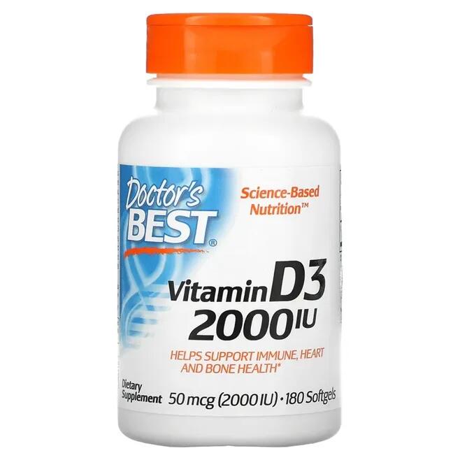 Witamina D3 2000 IU Doctor's Best 180 kapsułek miękkich