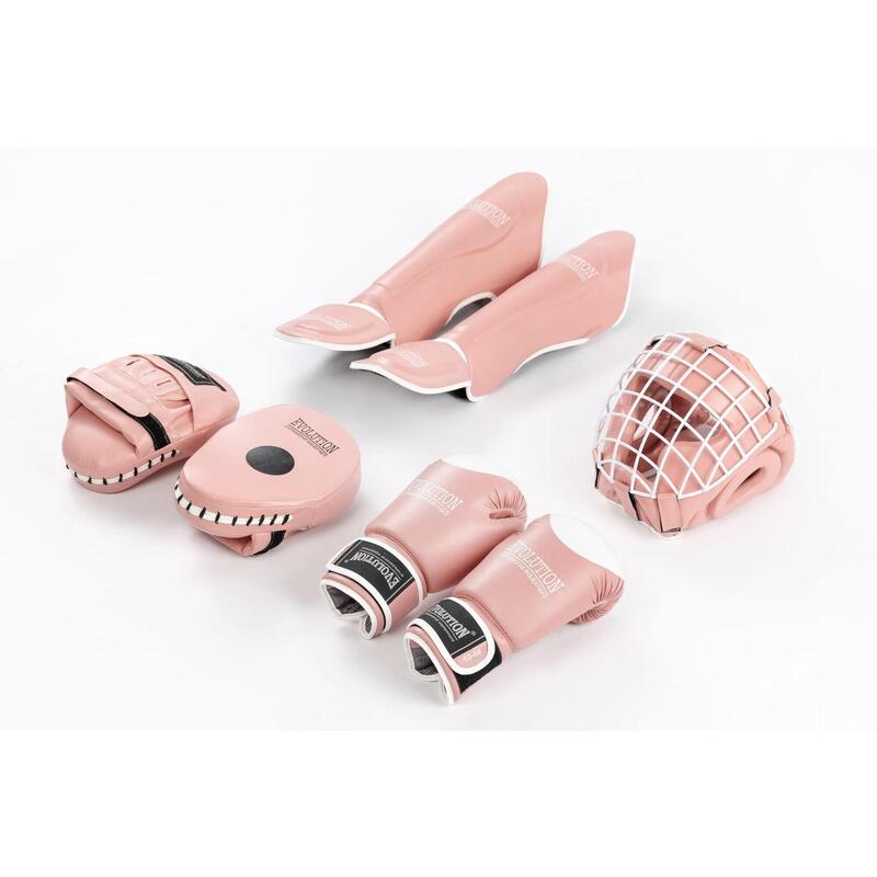 Kask bokserski Evolution Professional Equipment z kratą metalową Pink