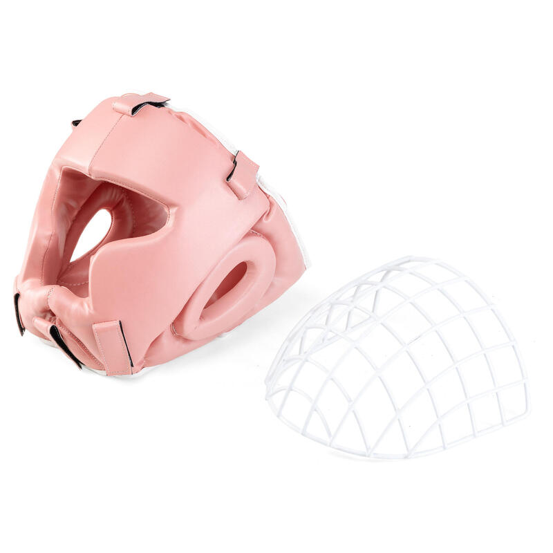 Kask bokserski Evolution Professional Equipment z kratą metalową Pink