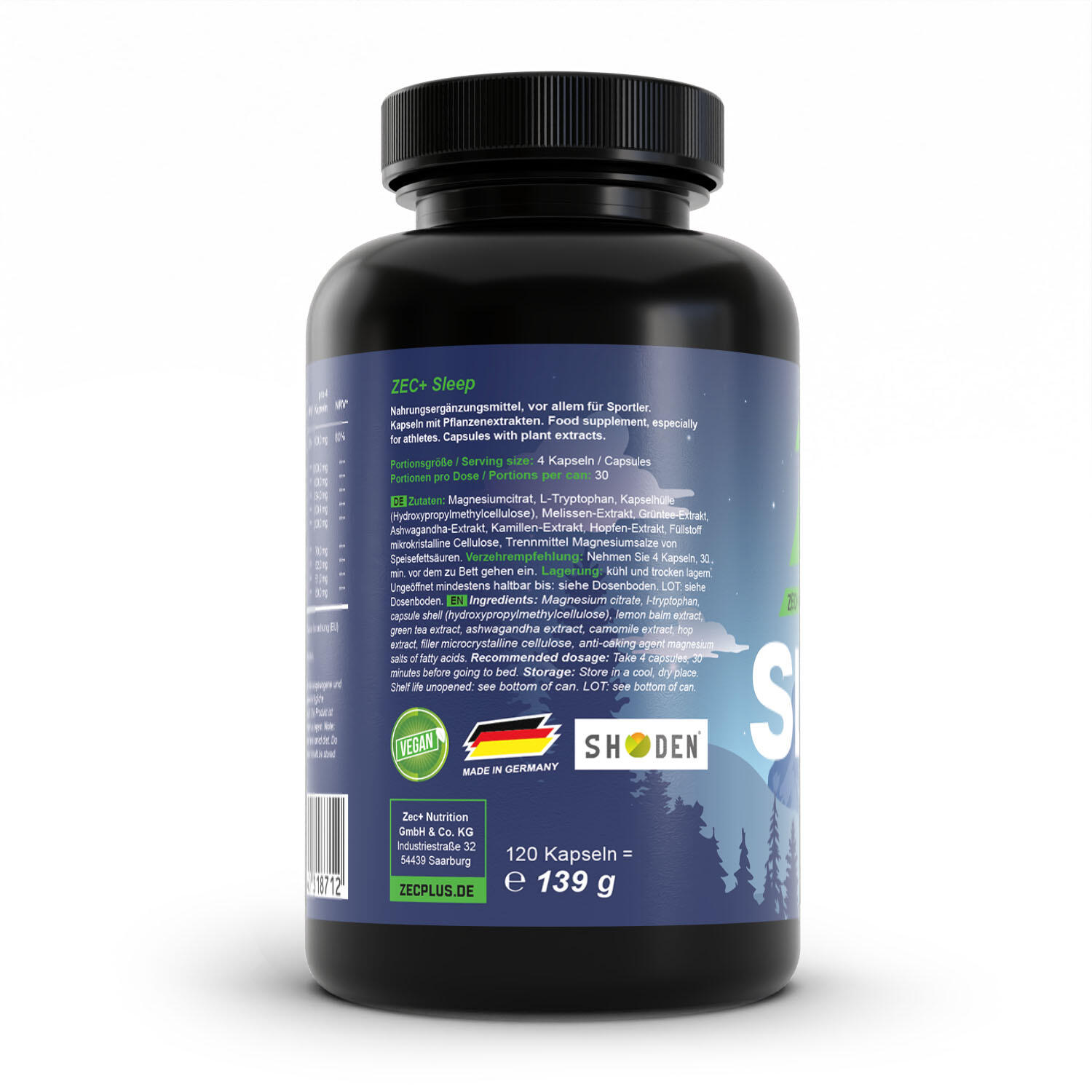 Zec+ Sleep (120 Caps) Unflavoured - Intra- et post-entraînement 3/3