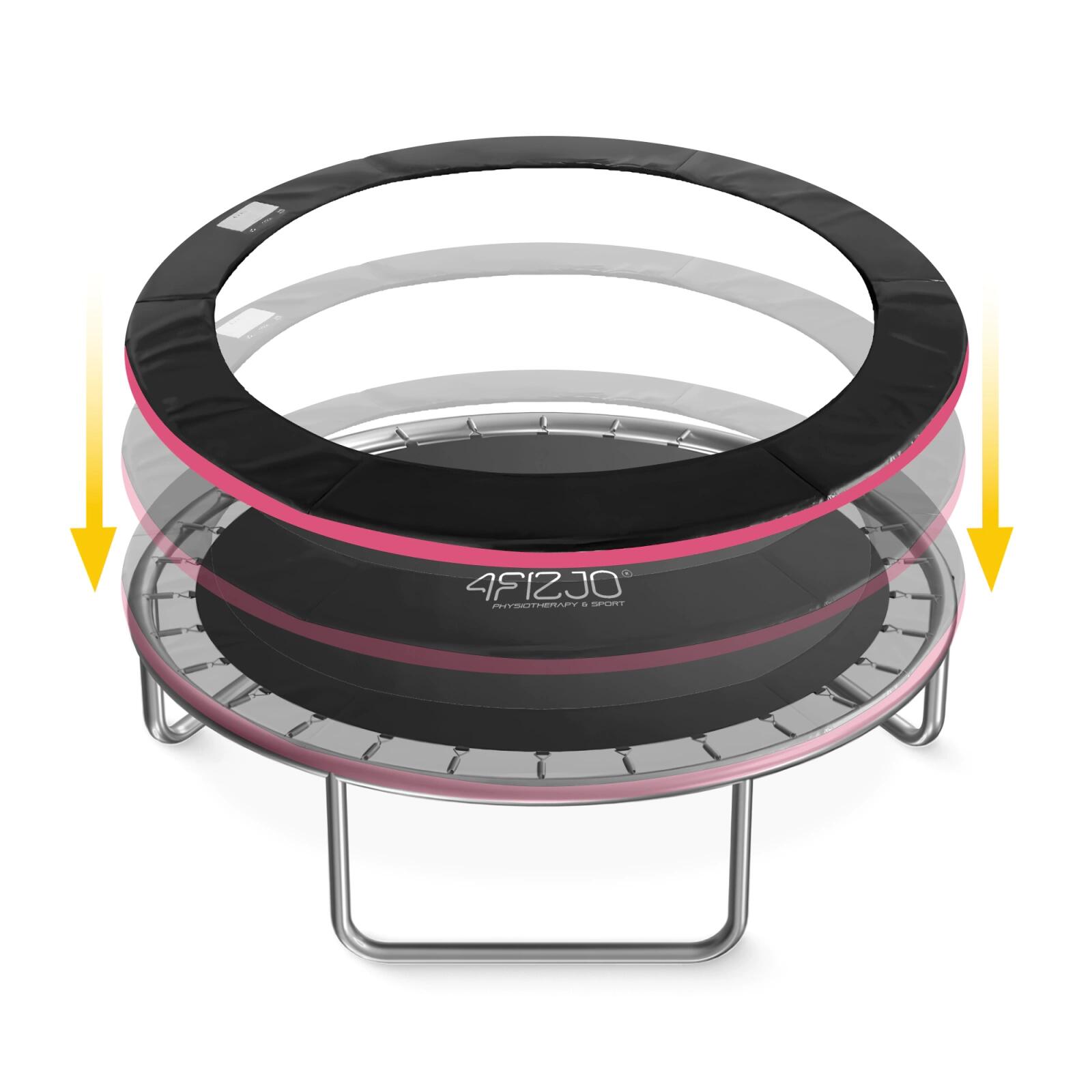 Trampolin Federschutz 8FT 244cm Randabdeckung Schwarz-pink JUMP 4FIZJO 2/7
