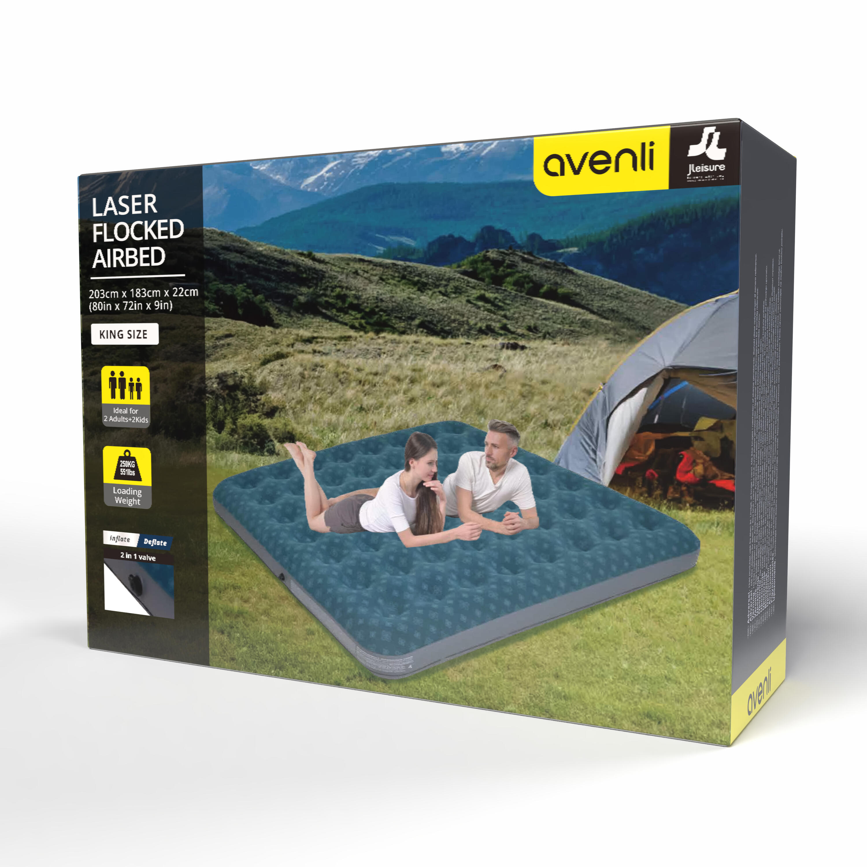 Luftmatratze Camping 2 Personen 203x183x22cm Luftbett Campingmatratze 8/8