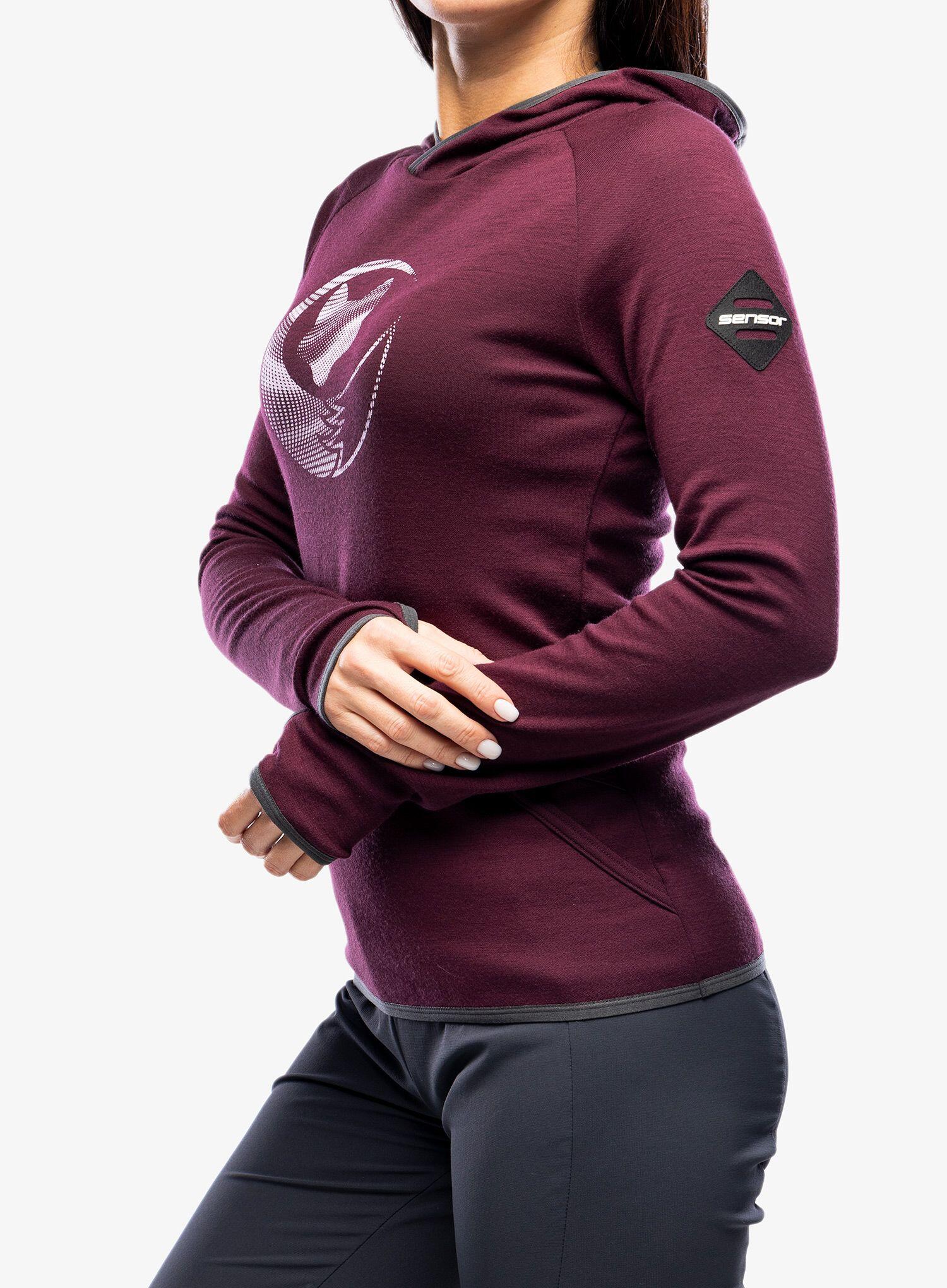 Bluza z kapturem damska Sensor Merino Up Fleece Hooded 3/7