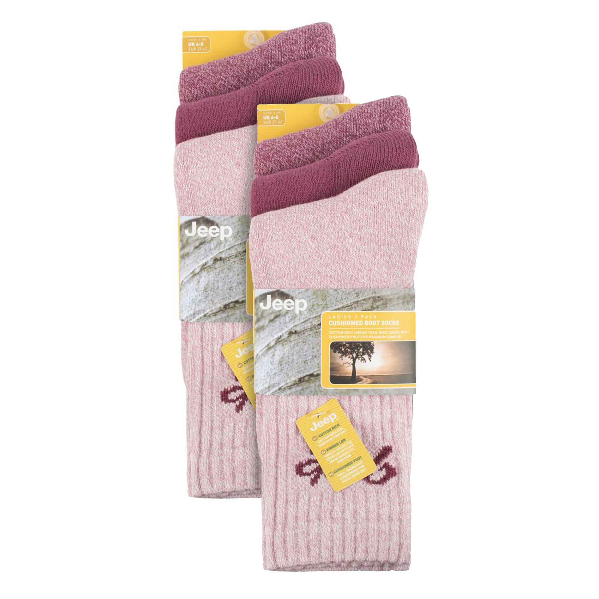 Lot de 6 chaussettes de randonnée en coton respirant pour femme 2/4