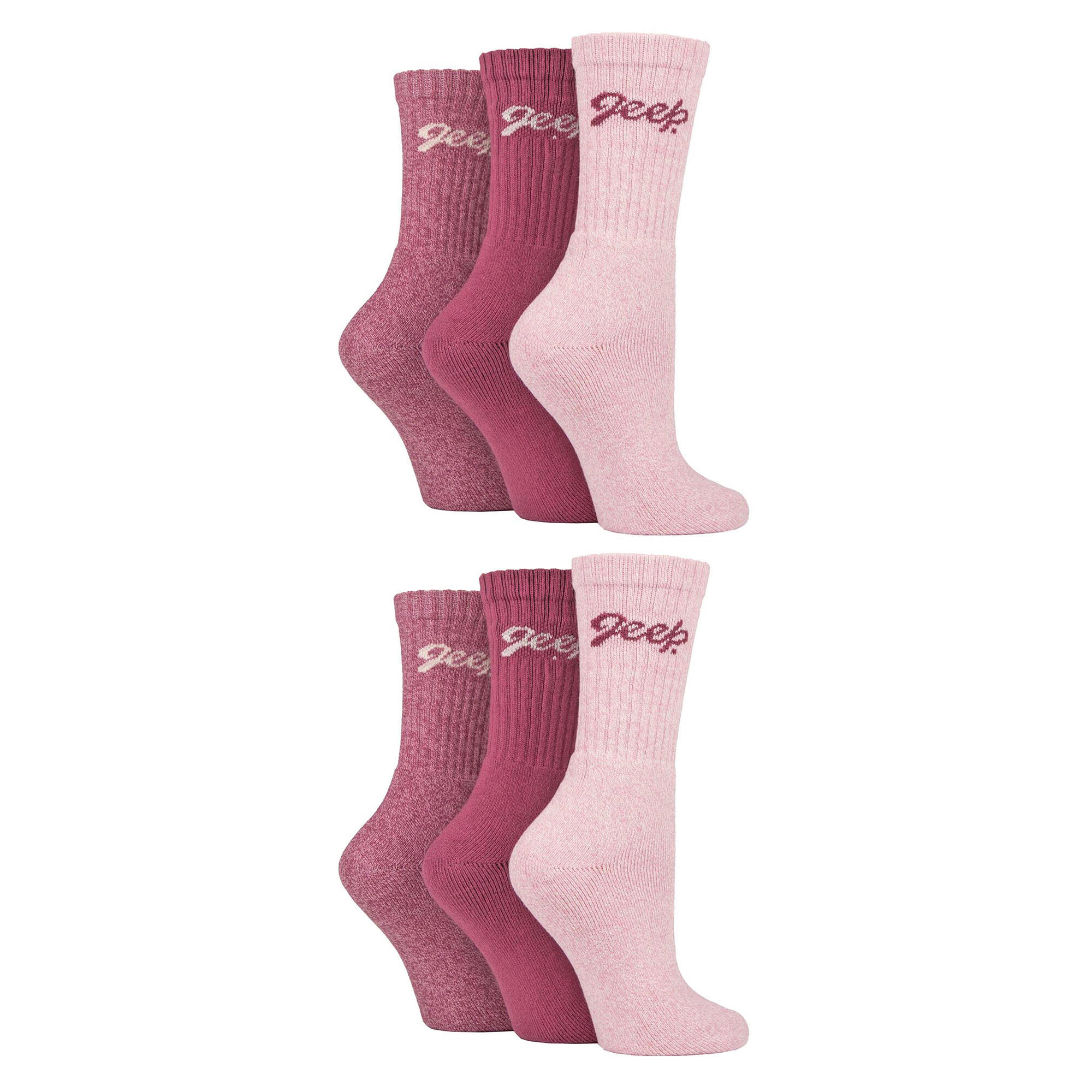 Lot de 6 chaussettes de randonnée en coton respirant pour femme 3/4