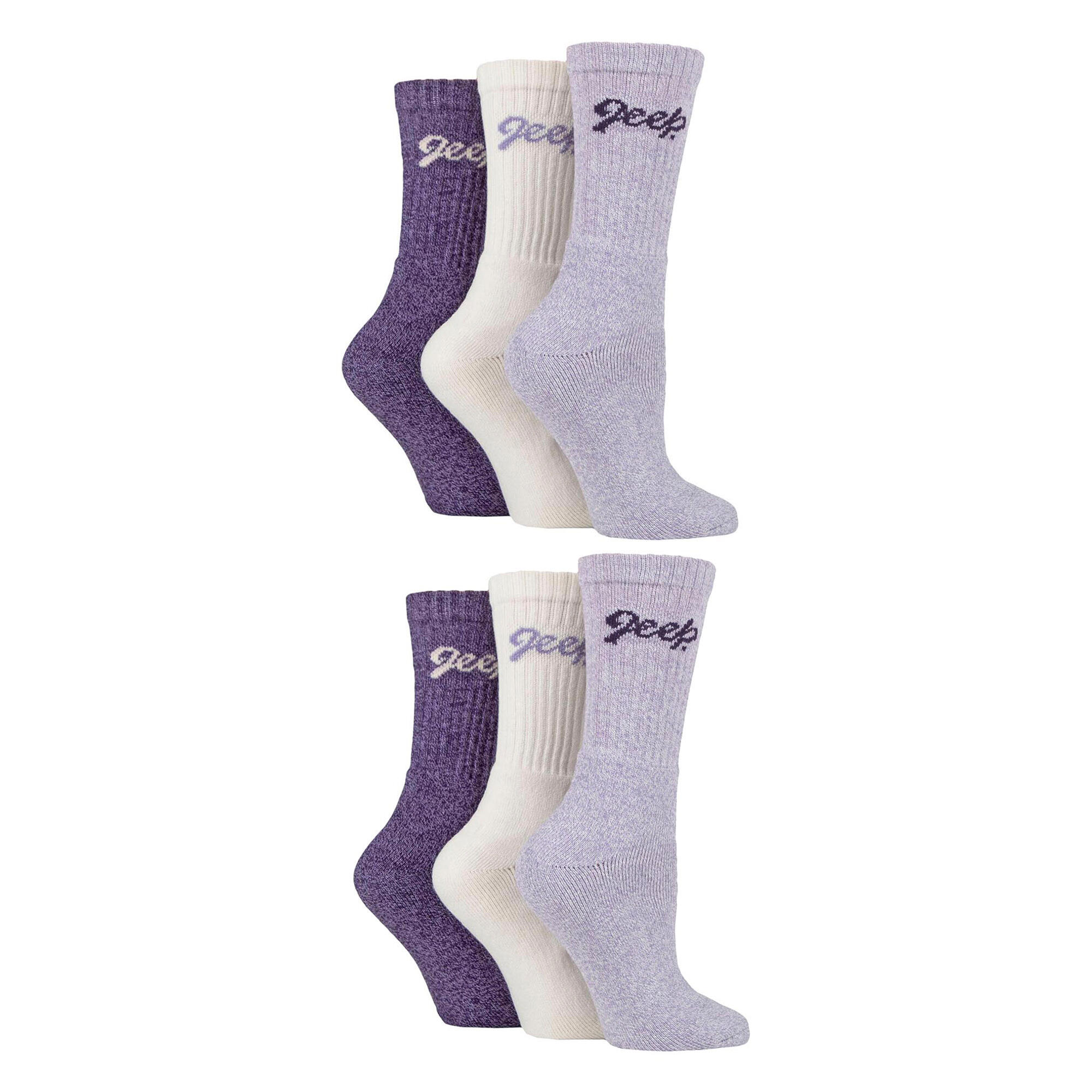 Ladies 6 Pack Hiking Boot Socks | Cotton Socks for the Outdoors 3/4
