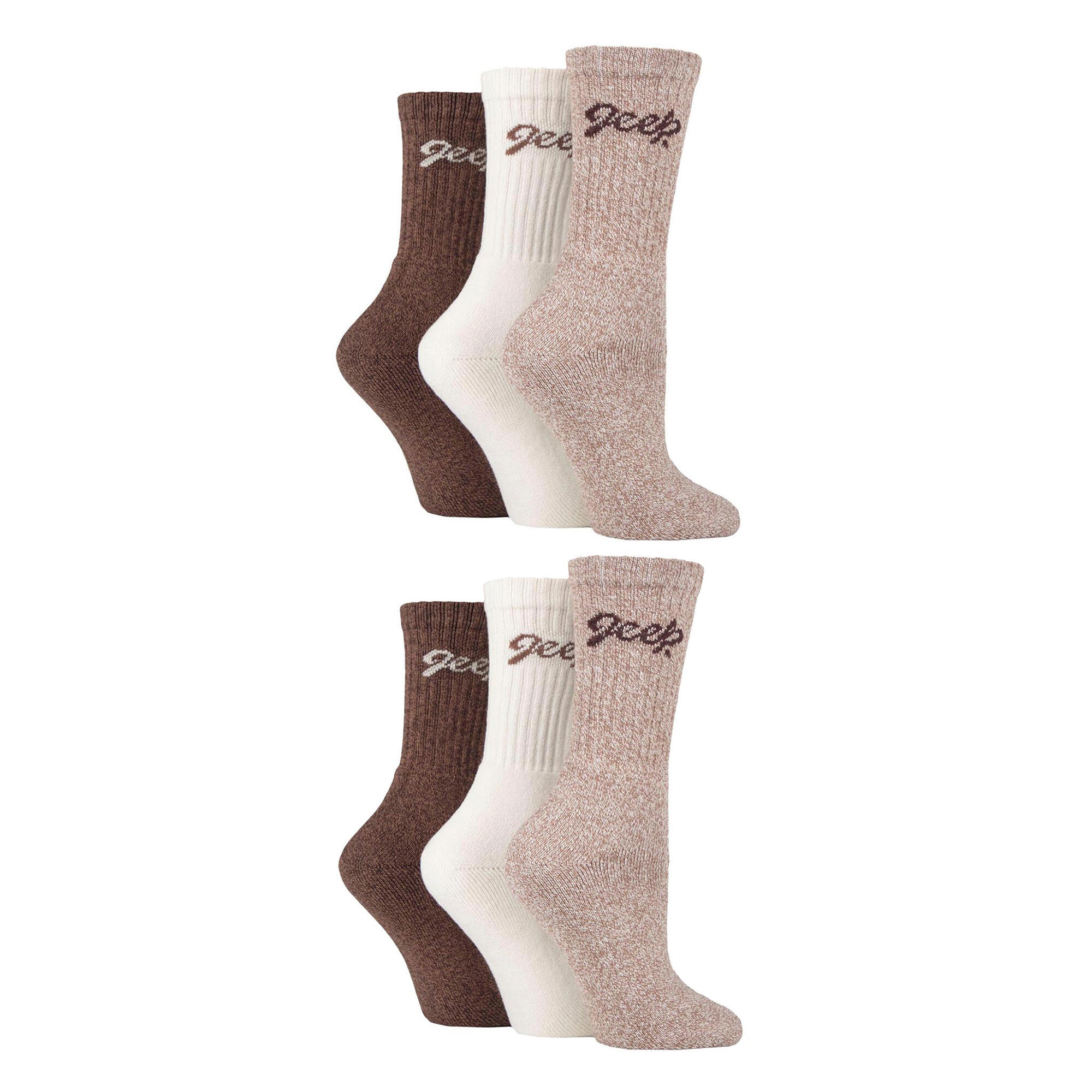 Lot de 6 chaussettes de randonnée en coton respirant pour femme 3/4