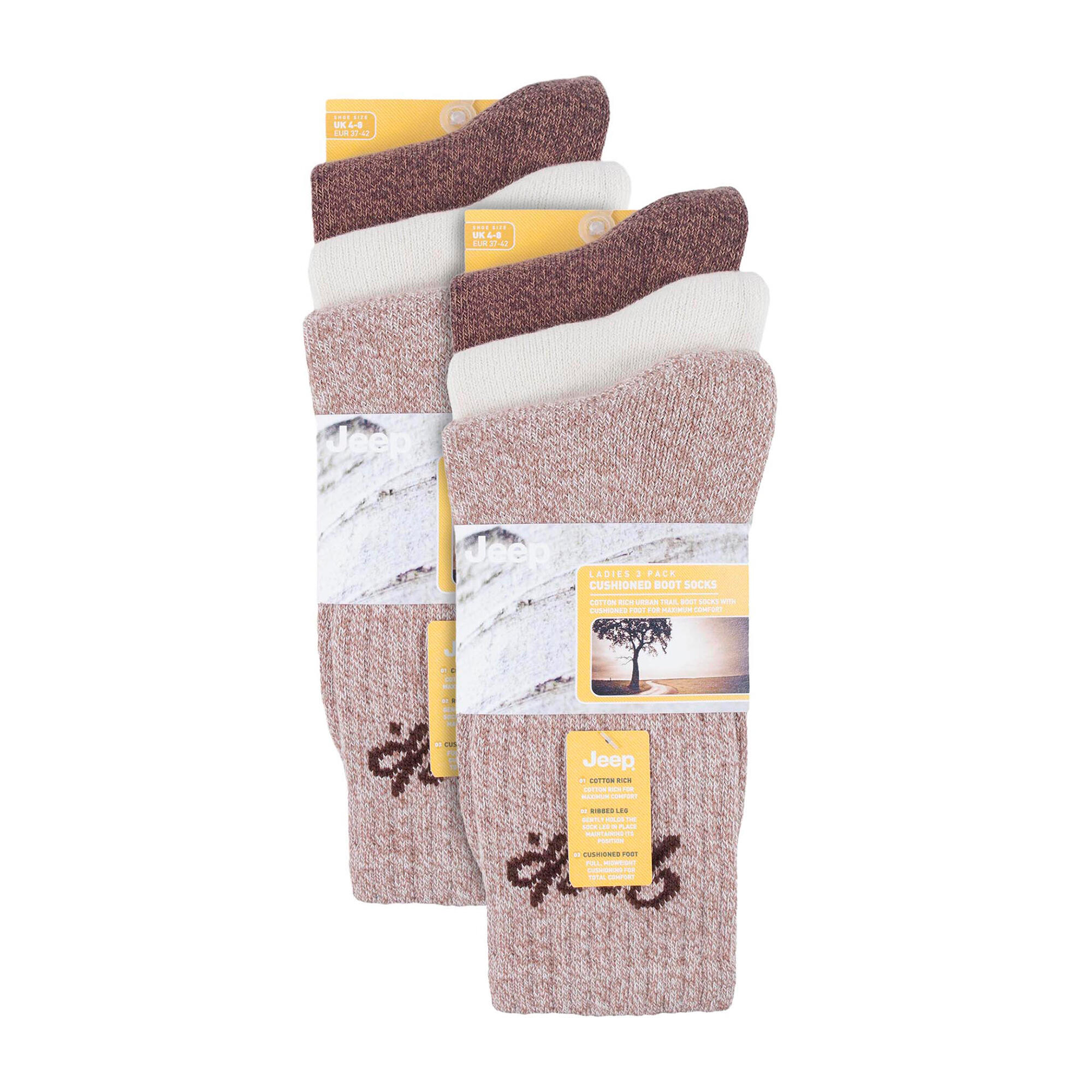 Lot de 6 chaussettes de randonnée en coton respirant pour femme 2/4