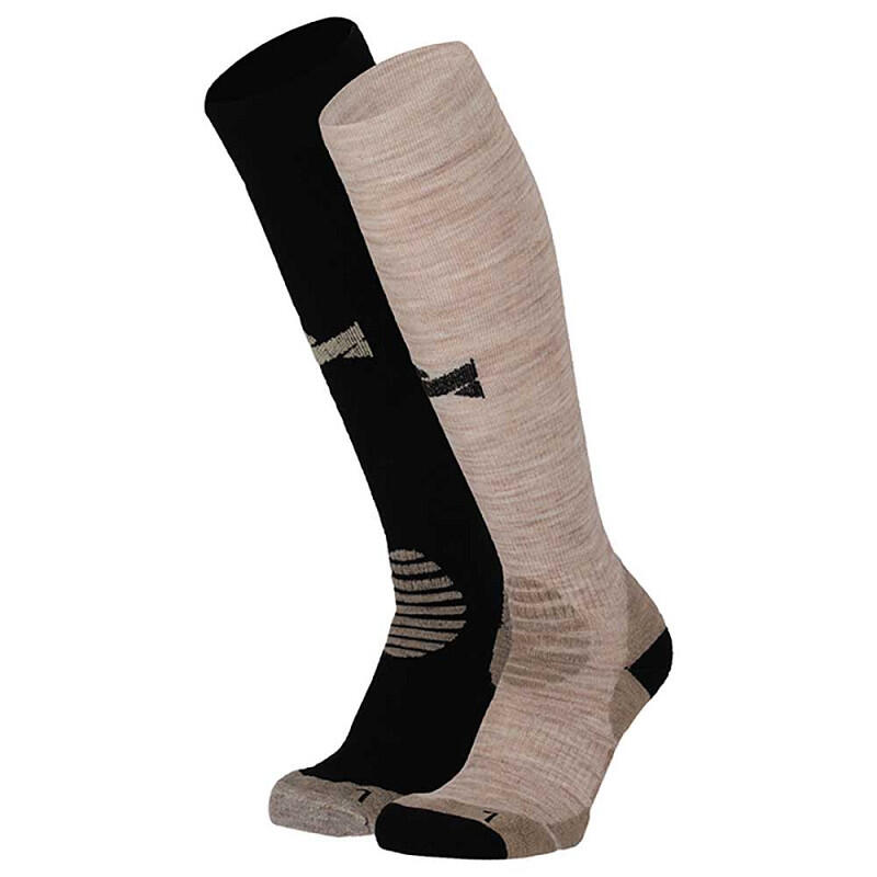 Xtreme Sockswear   - Lot De 2 Paires De Chaussettes De Compression Xtreme Outdoor Multicolores Beiges - Chaussettes De Compression - Beige|noir - 35/38 - Decathlon