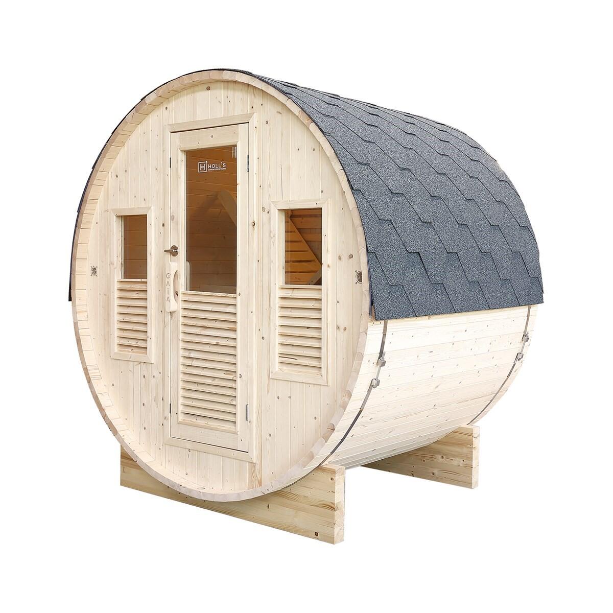 Holl's  - Sauna D’extérieur Gaïa Bella Holl's En Épicéa 3 Places Avec Chromothérapie Led - Sauna - Gris|marron|noir - No Size - Decathlon