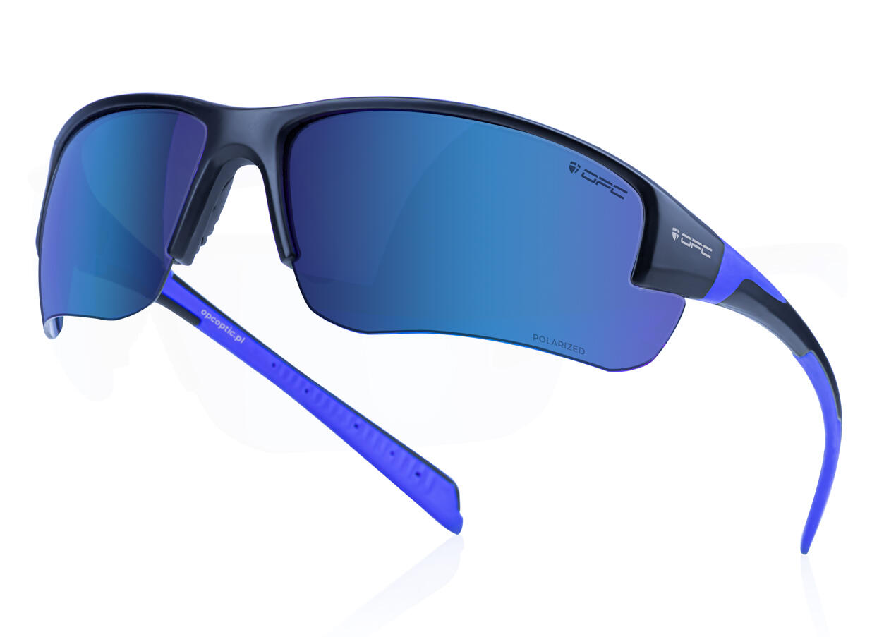 Okulary przeciwsłoneczne BIKE SAN SALVO Matt Black Blue REVO + ETUI 2/7