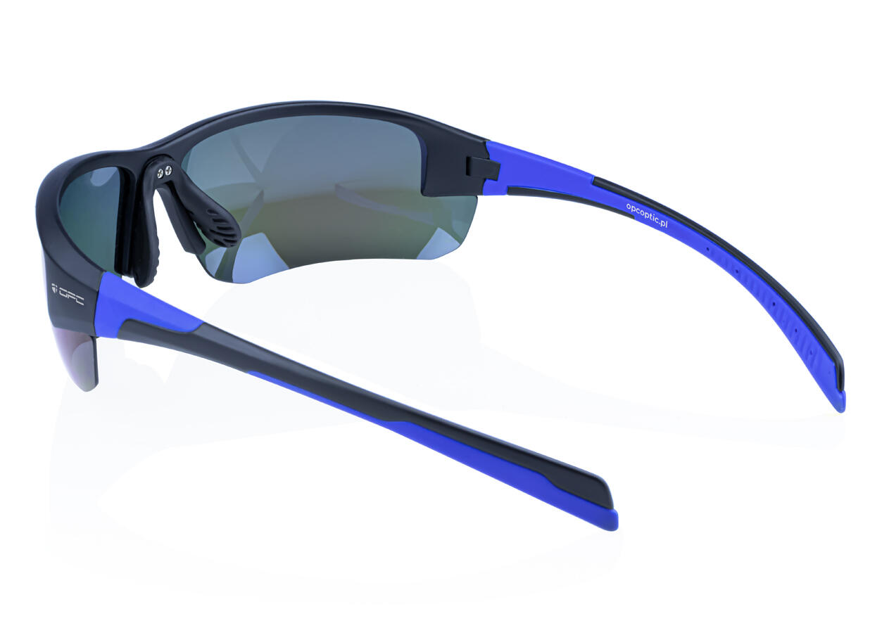 Okulary przeciwsłoneczne BIKE SAN SALVO Matt Black Blue REVO + ETUI 4/7