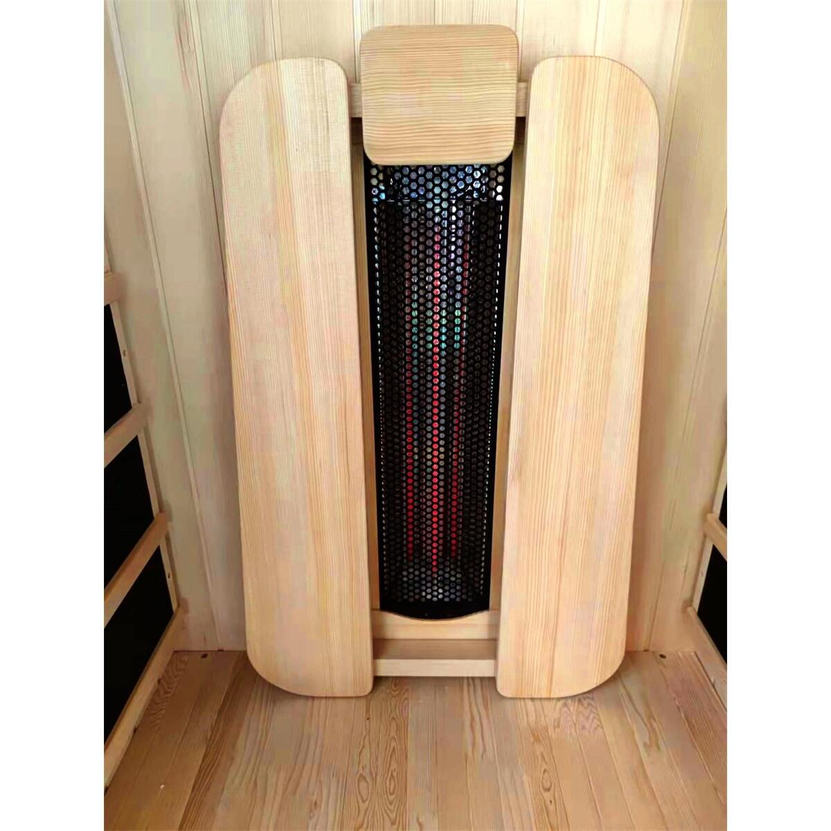 Sauna infravermelho 1 pessoa Saulo em abeto, compacto, quartzo e áudio 3/7