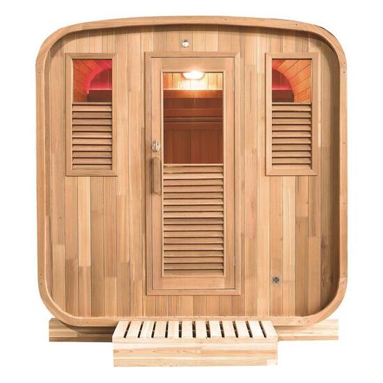 Outdoor-Sauna Gaïa Nova Holl’s aus Fichte 6 Personen mit LED-Chromotherapie