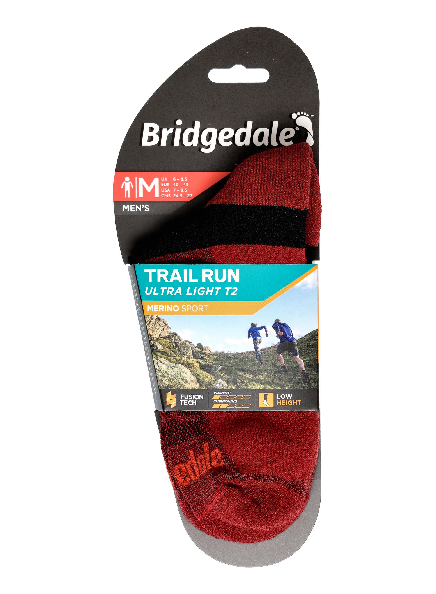 TRAIL RUN Ultralight T2 Merino Sport Low Men's - Red 2/7