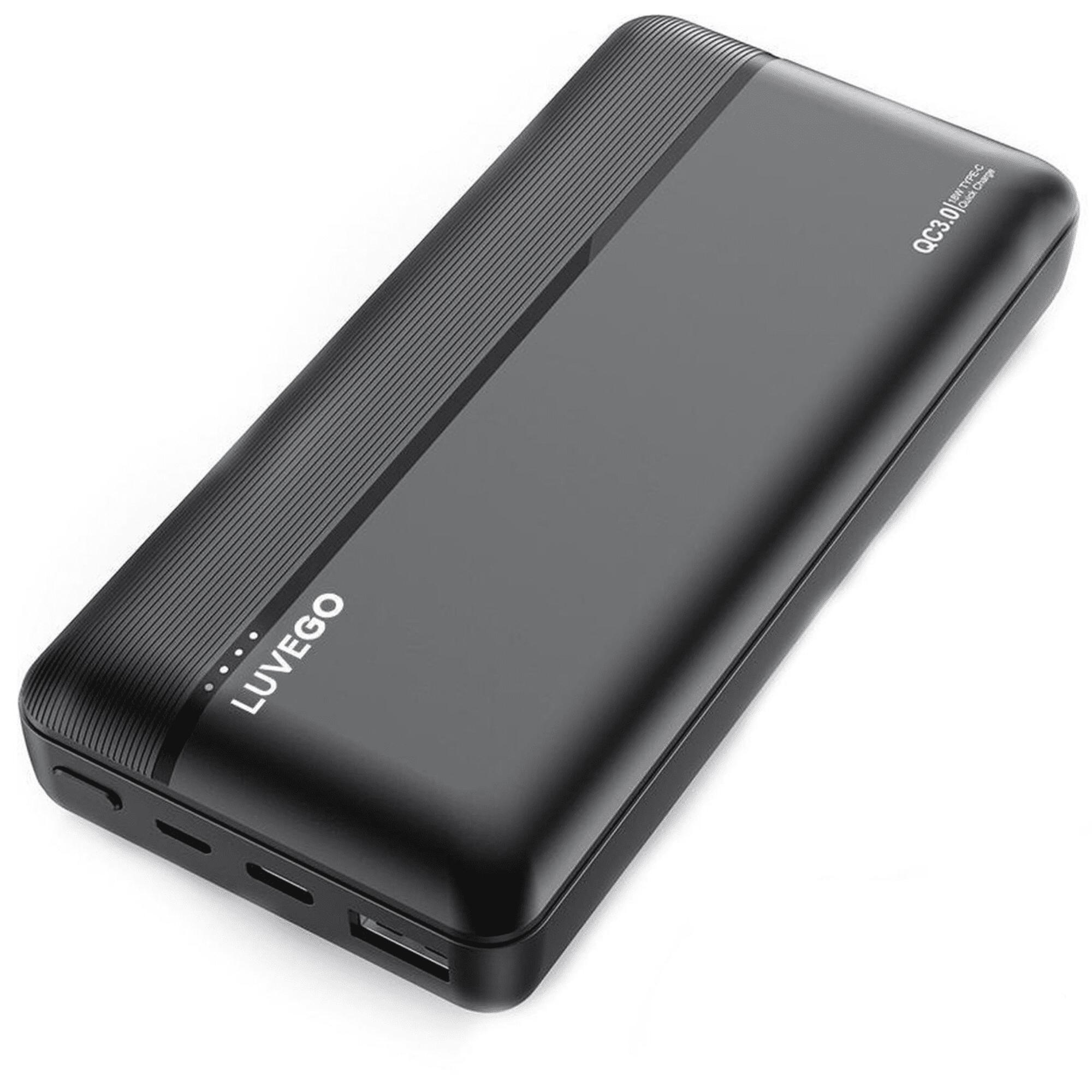 LUVEGO 20000 mAh Powerbank - USB, USB-C én Micro-USB aansluiting met snelladen -