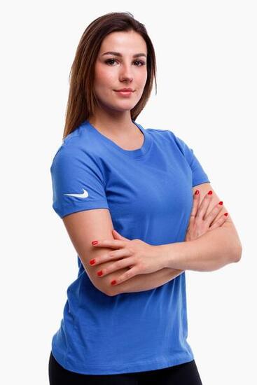 Nike Dames T-shirt in Koningsblauw met Korte Mouwen