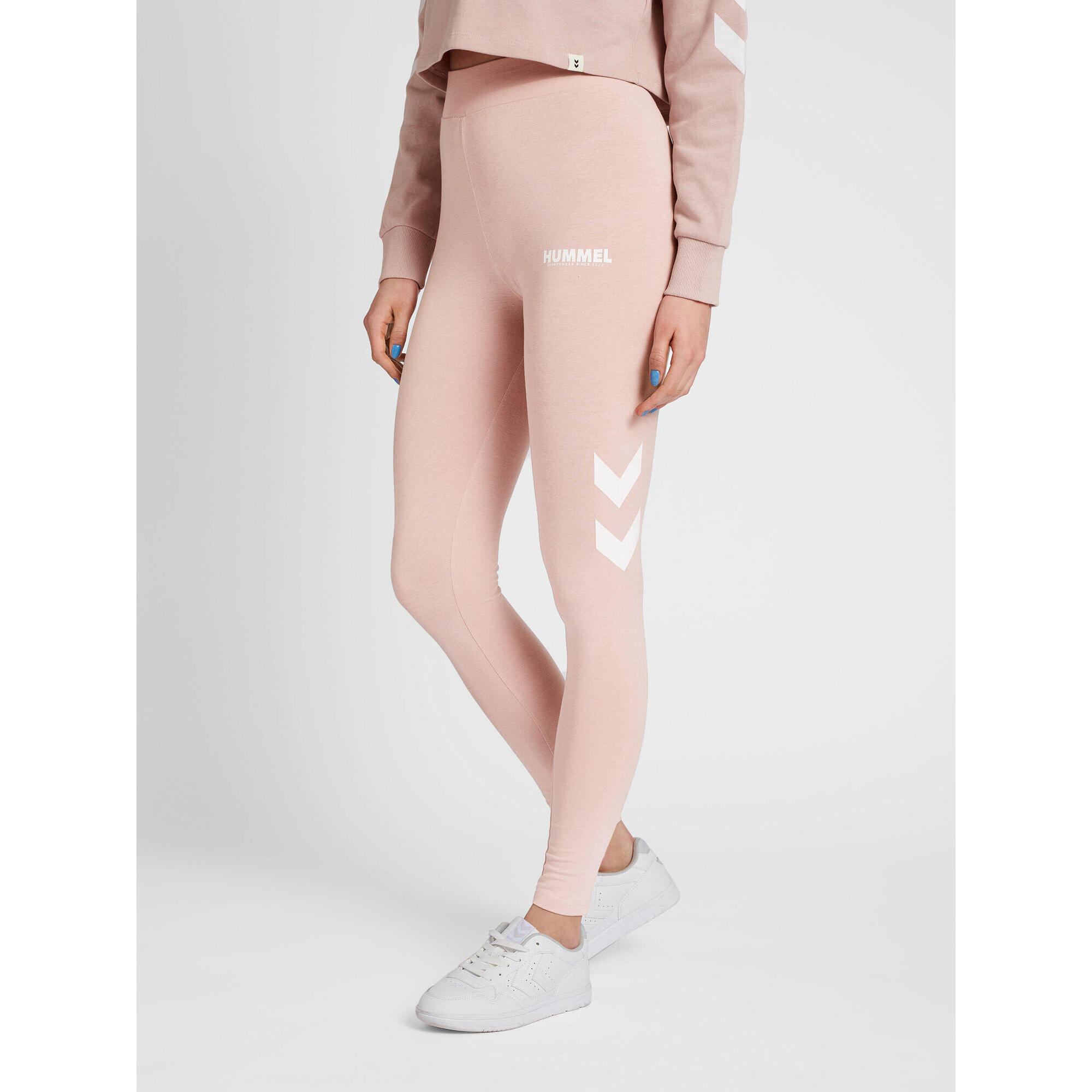 Hummel - Enfiler Collants Hmllegacy Mode De Vie Femme Hummel - Legging - Blanc|rose - 40 M - Decathlon