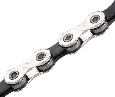 Km c x11 fietsketting 11 versnellingen 128 130 schakels zwart zilver