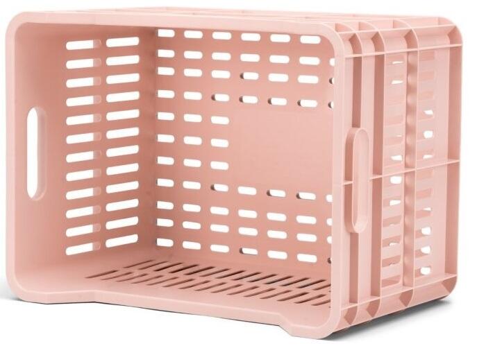 Urbanproof 30L Recycled Bicycle Crate — Pastel Pink, MIK & AVS Compatible. 3/6