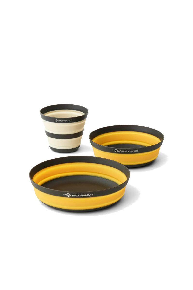 SEA TO SUMMIT Geschirrset Frontier UL Collapsible Dinnerware Set 1P 3-teilig white-yellow
