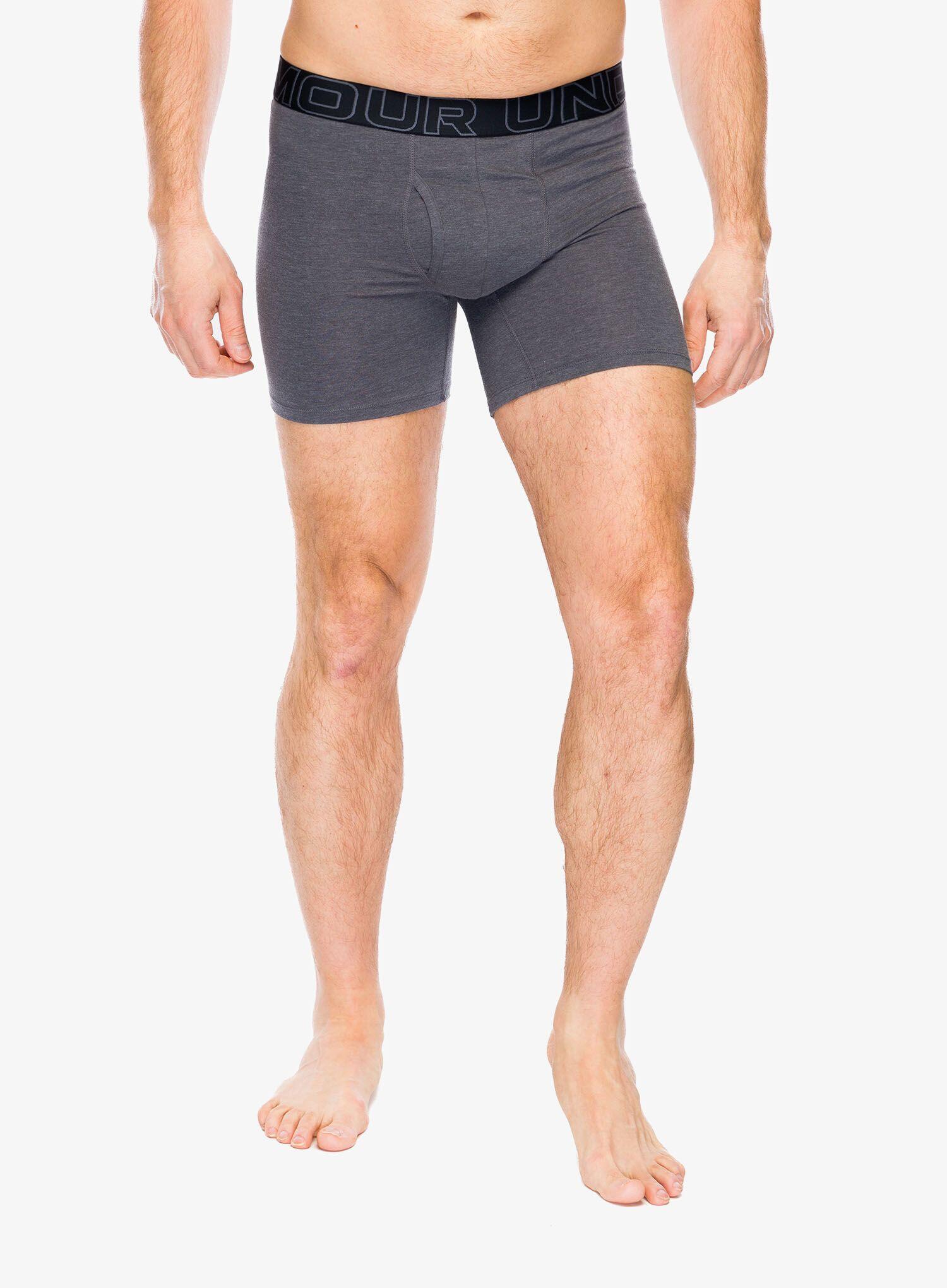 Boxer da uomo Confezione da 3 Under Armour M Perf Cotton 6in Grigio Grigio 2/7