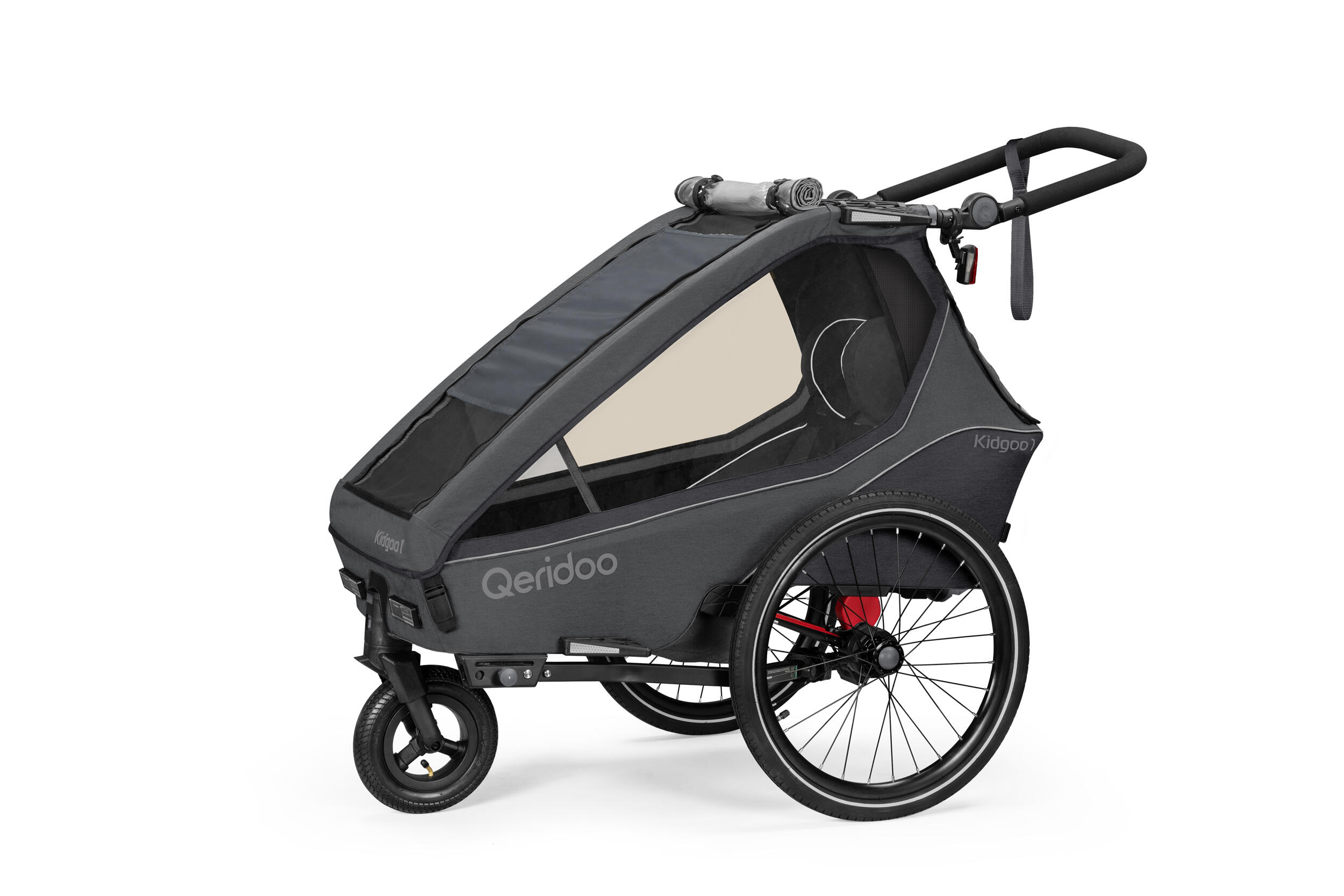 QERIDOO Qeridoo Fahrradanhänger Kidgoo 1 Steel Grey