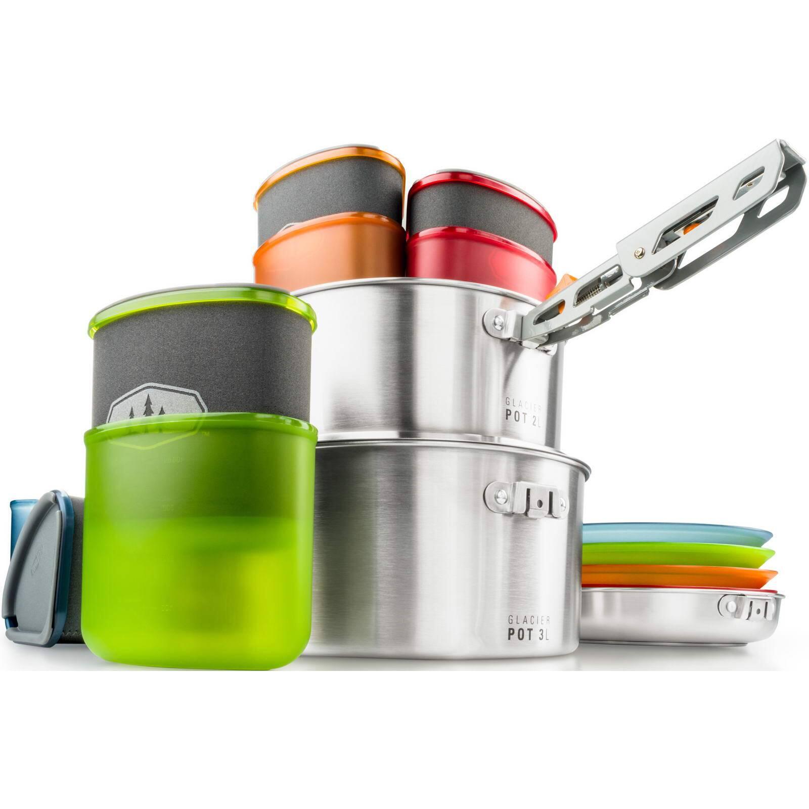 Gsi Outdoors - Gsi Glacier Stainless Camper - Set Cuisson Inox 304 Pour 4 Pers Avec Sac Lavabo - Batterie De Cuisine - Multicolore - Taille Unique - Decathlon