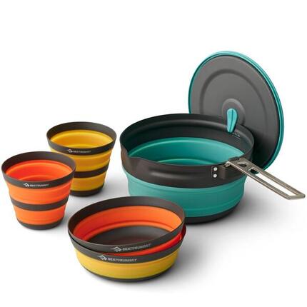 Pot + 2 Bowls + 2 Cups Frontier UL Collapsible Pot Cook Set blue-yellow-orange