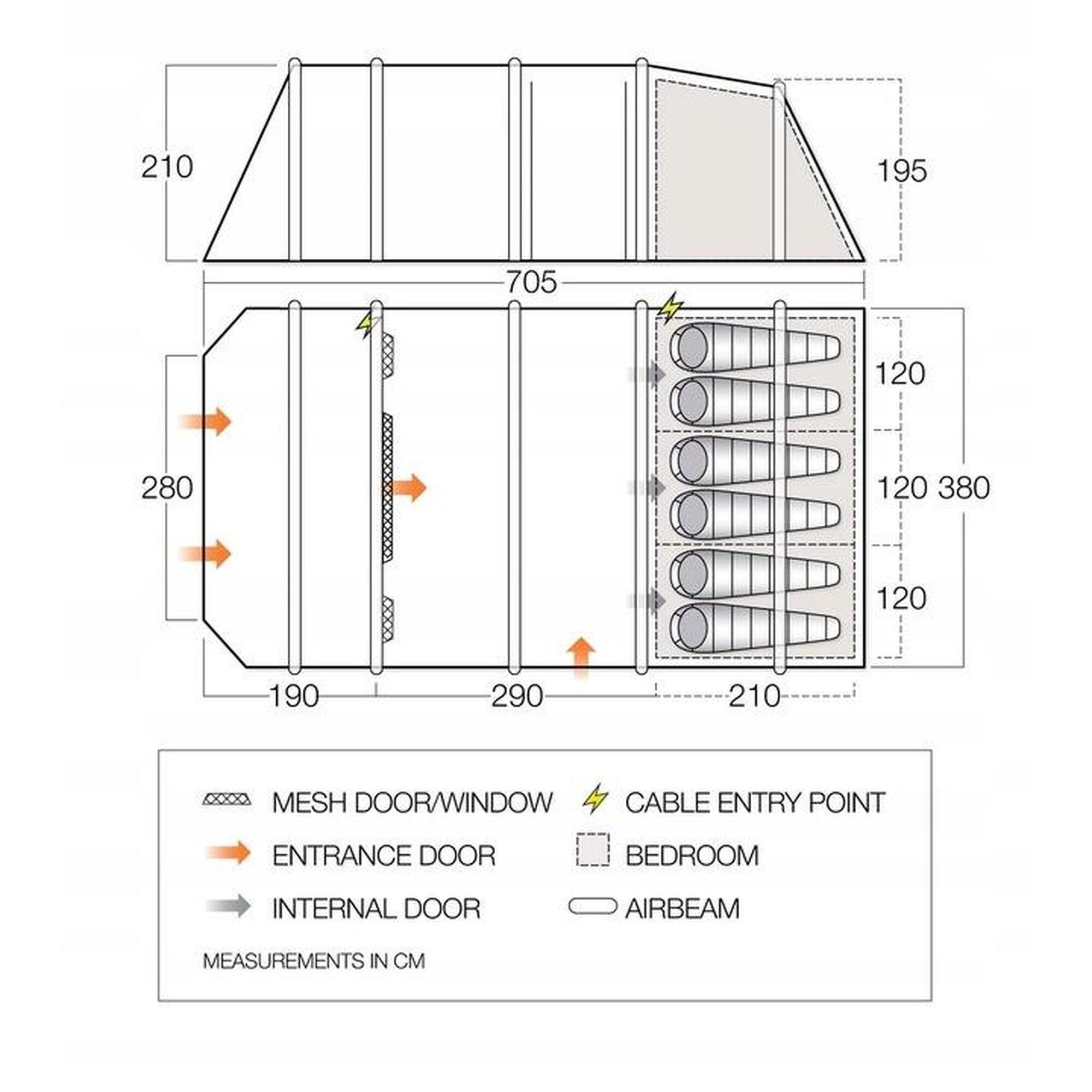 Pachet Vango Lismore Air TC 600XL Cort de camping pentru 6 persoane
