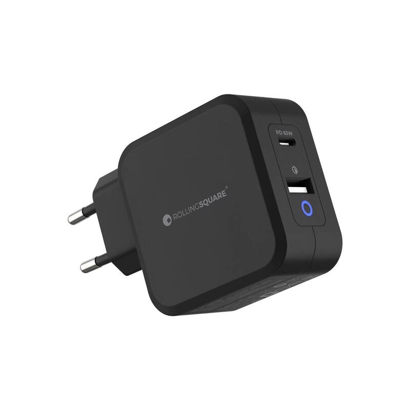Încărcător GaN Rolling Square 65w - Port USB și USB-C - Încărcare rapidă
