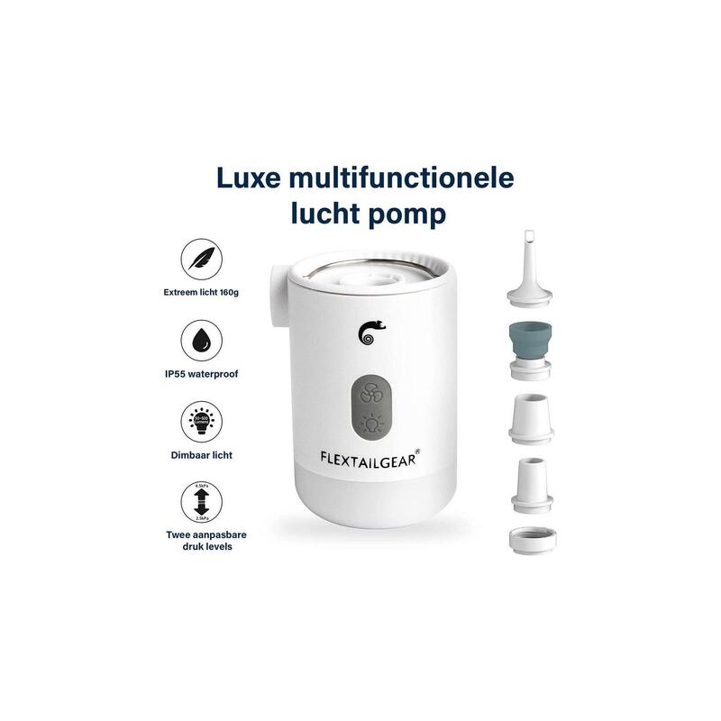 Max Pump 2 Pro Airbed Pump - 4 în 1 - Pompă de aer, lanternă, pompă de vid,