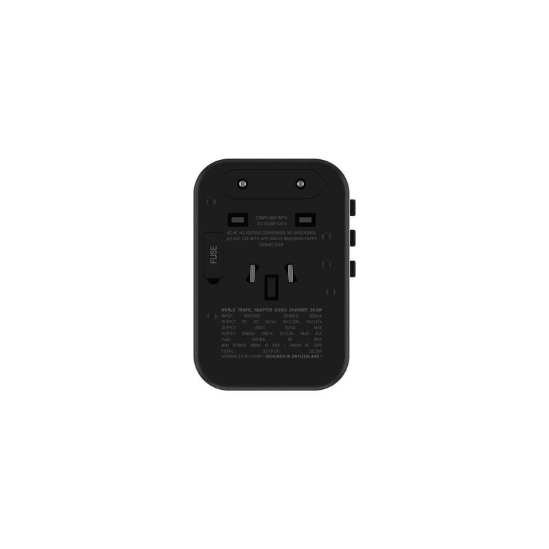 Adaptateur de voyage Rolling Square World Plug l Chargeur rapide universel de