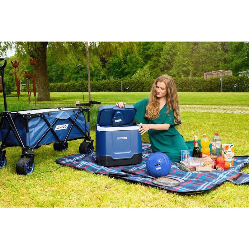 Electric Cool Box 32L - Afișaj digital - Difuzor Bluetooth - Albastru închis
