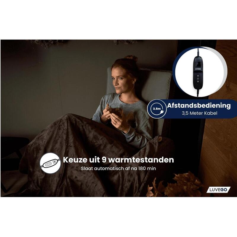 Couverture chauffante électrique XL avec polaire/Sherpa | Couverture pour 1