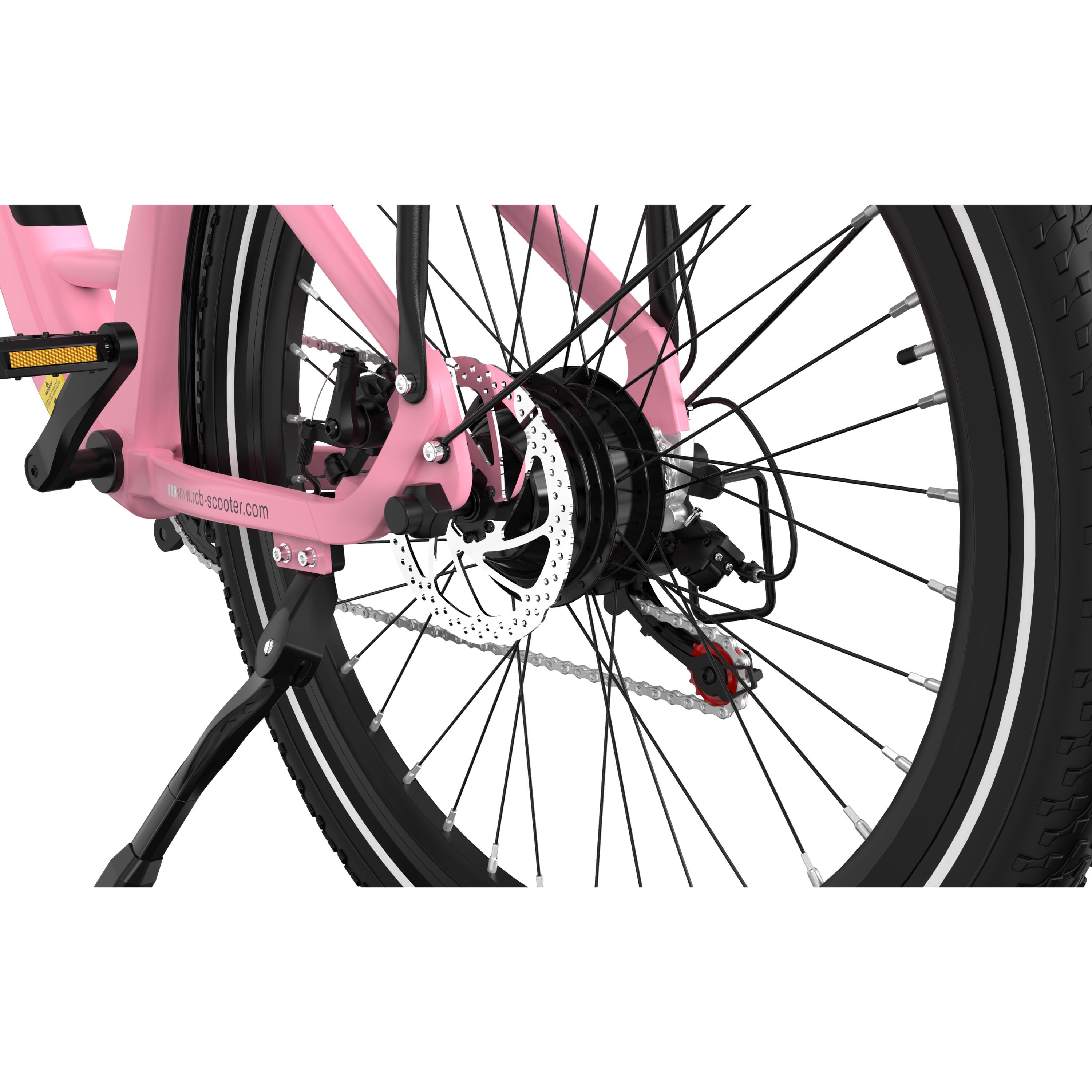 Electric City Bikes G6, E-bikes 27.5",APP&NFC,PINK 7/8