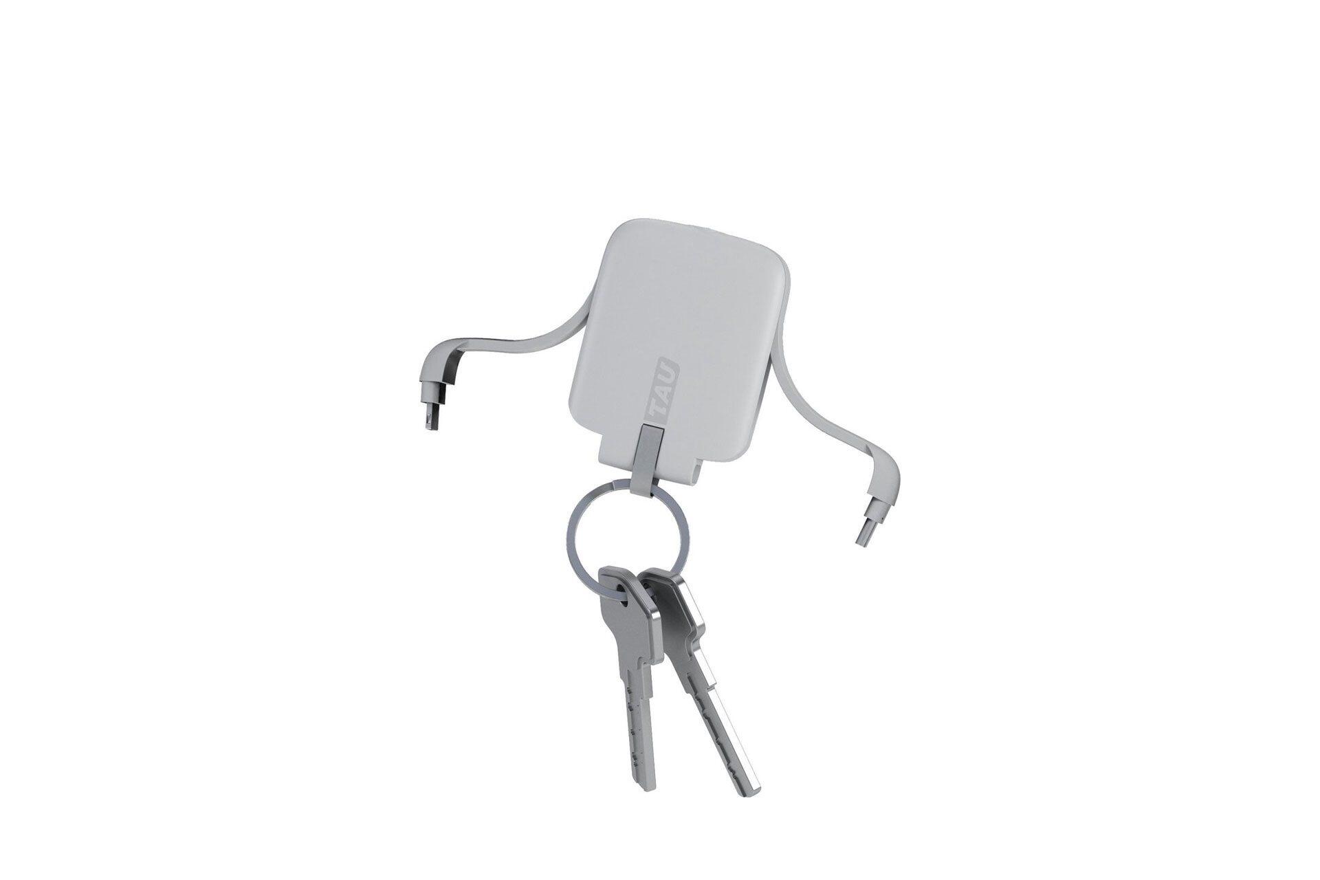 TAU mini keychain powerbank (1400 mAh) mit integriertem Kabel - 3 in 1 keychain 2/5