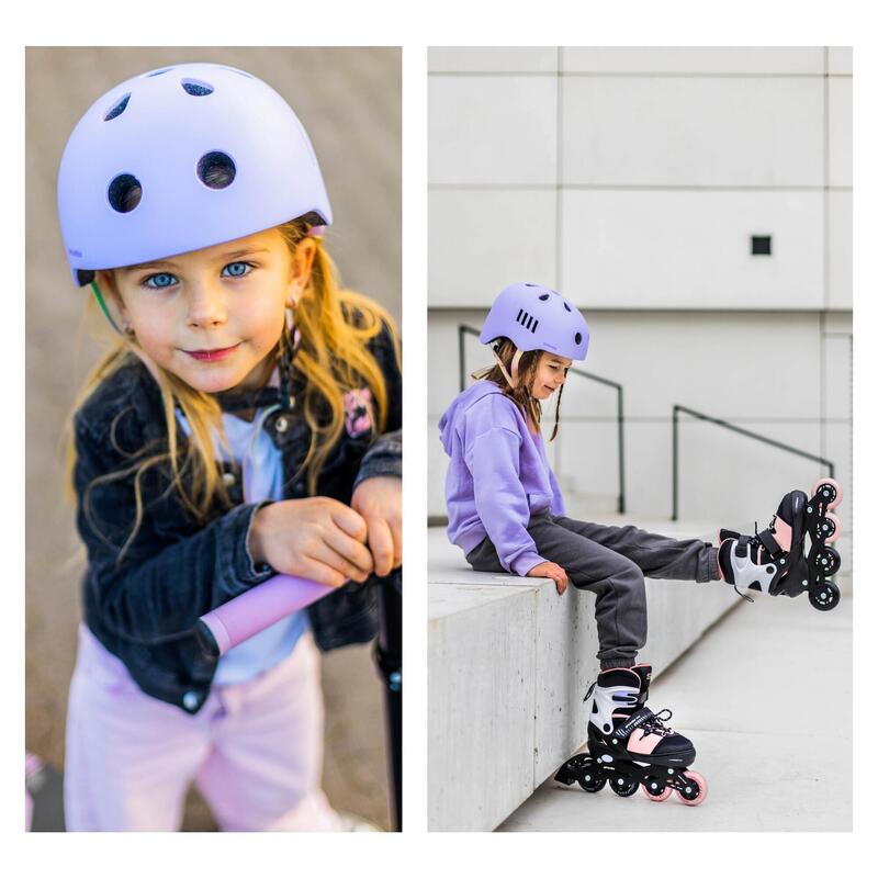 Cască bicicletă Spokey Pumptrack 48-52 cm Purple