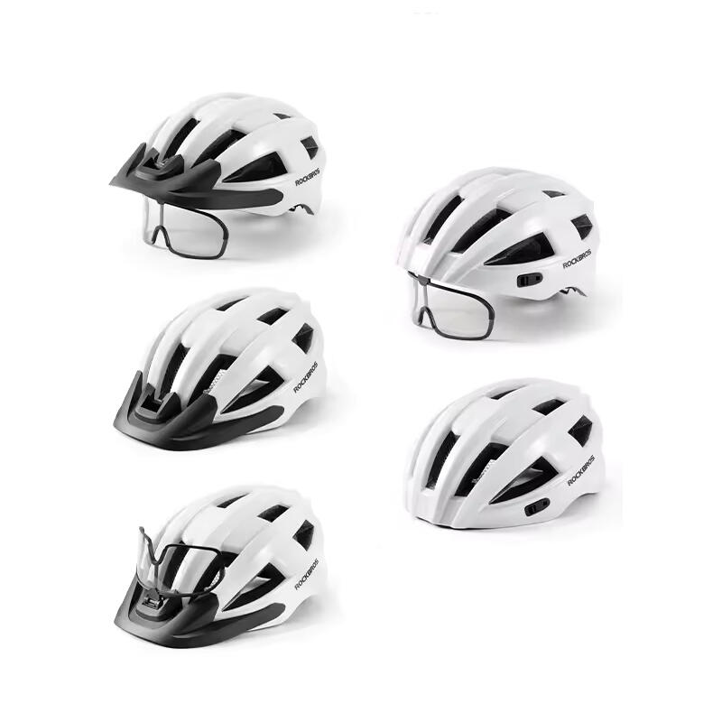 Kask rowerowy z okularami fotochromowymi na magnes i lampką LED Rockbros RB1011 4/7