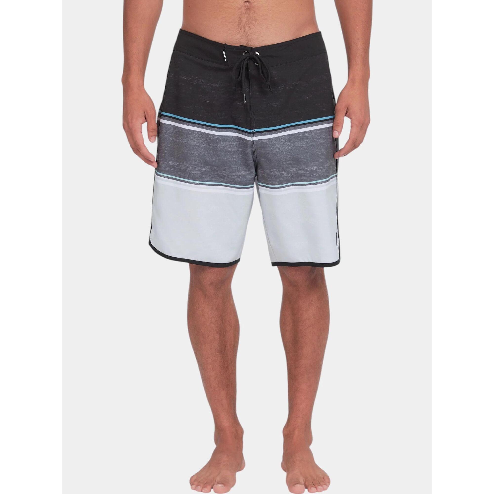 O'Neill - Short De Plage Hommes Lennox Scallop 19" - Boxer De Bain - Gris|noir - 30 - Decathlon