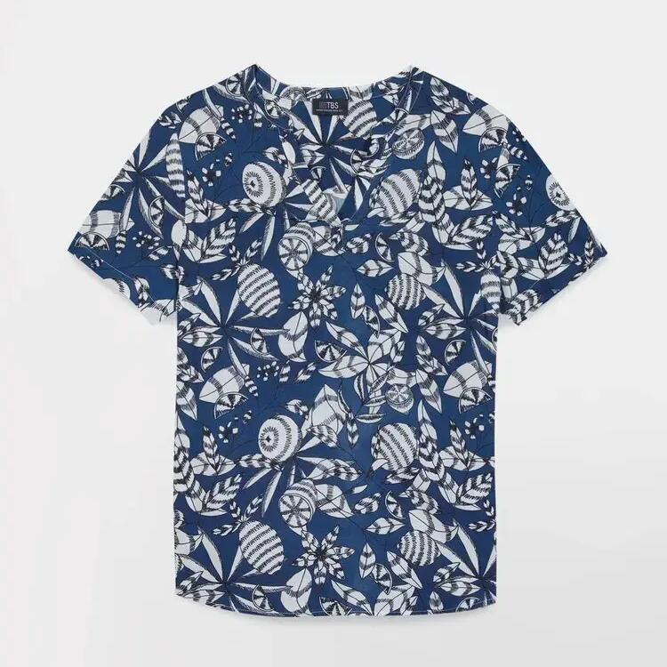 Women's Floral Navy Blouse TBS JANIEMIS