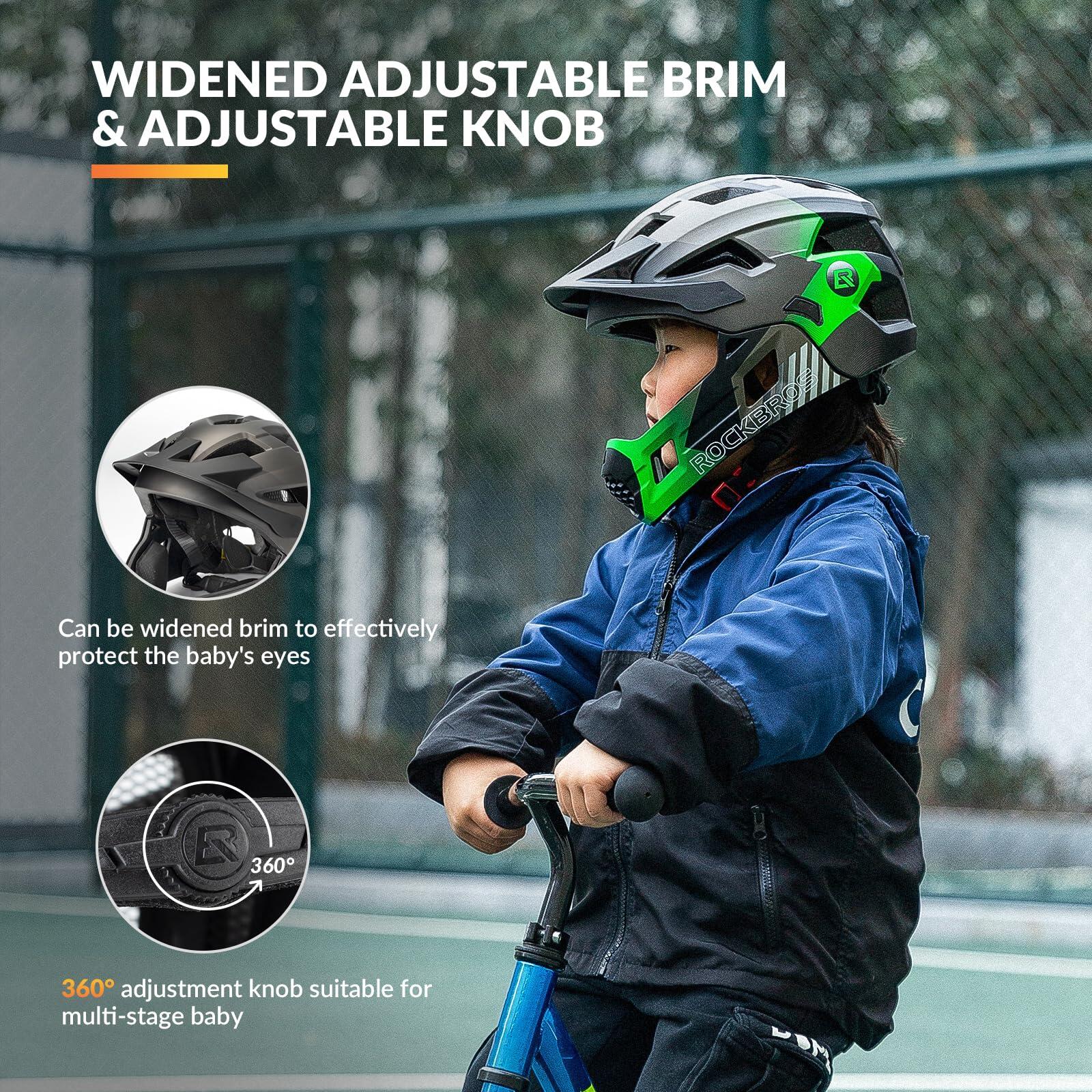 ROCKBROS Kids BMX-helm, integraalhelm voor mountainbikes, maat S/M (48-58 cm) 6/6