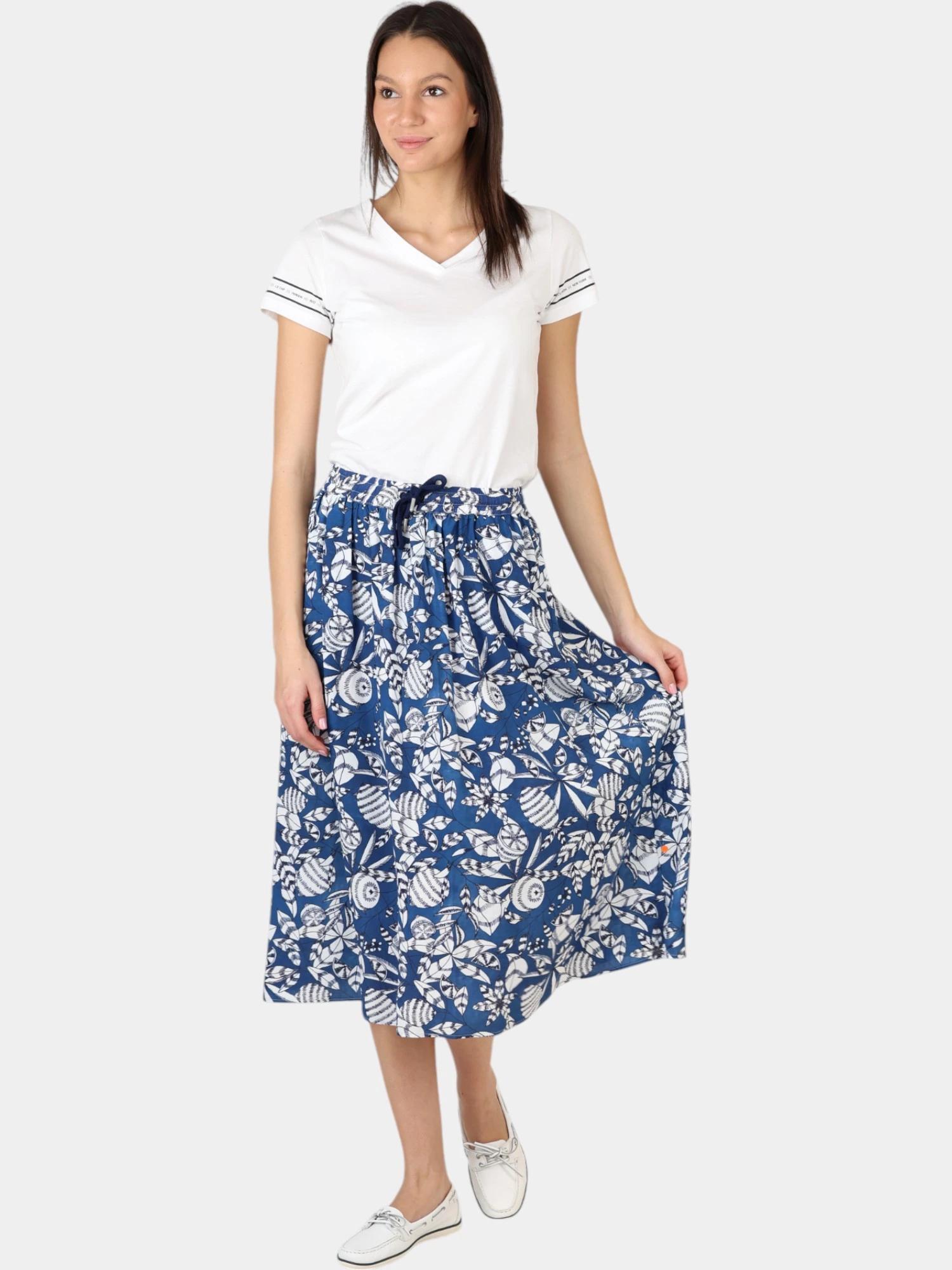Jupe longue Femme - JANIEJUP Bleu Marine 6/7